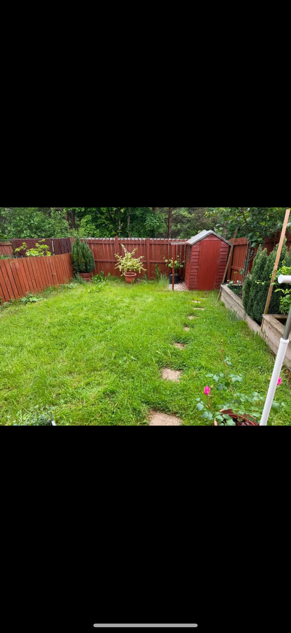Before — porcelain tiles and turf