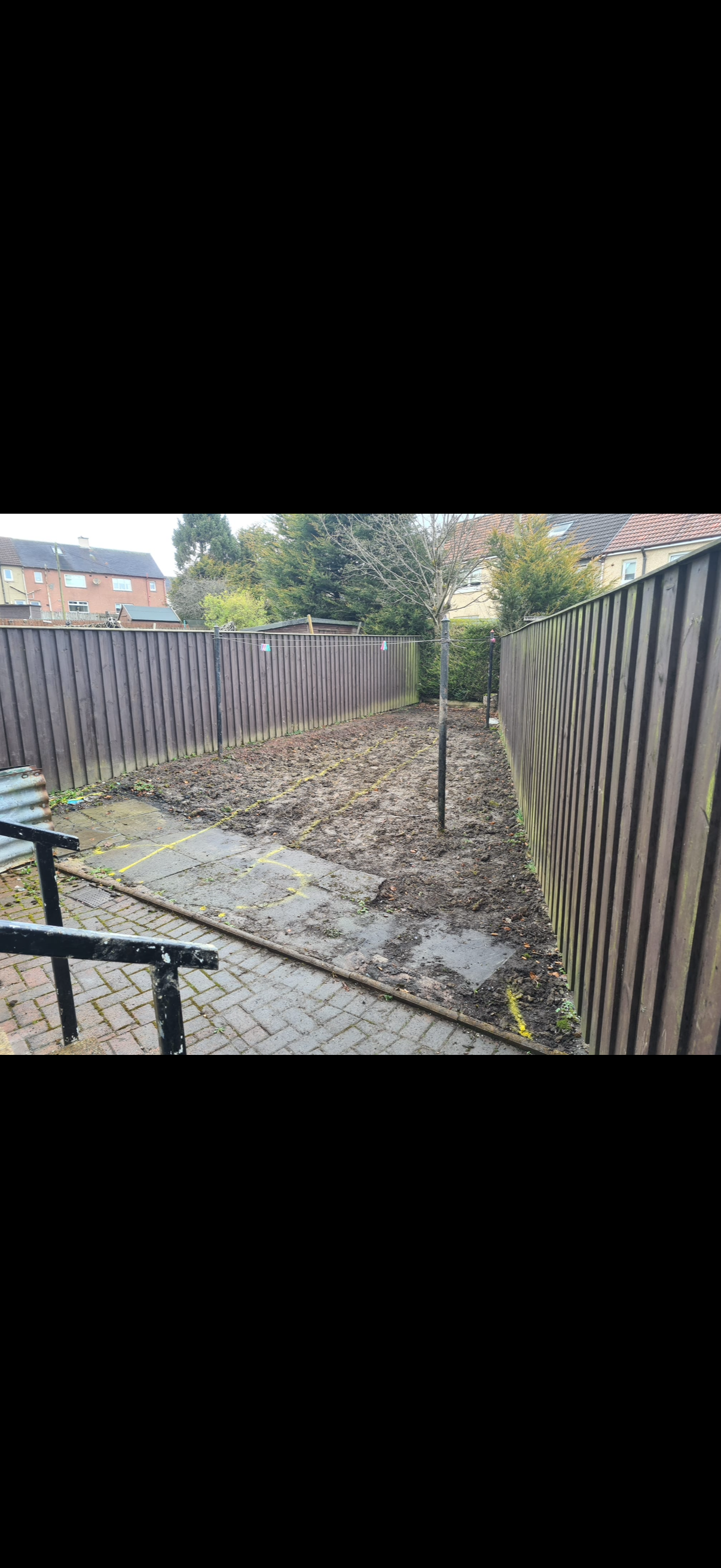 Before — indian sandstone path with artificial grass