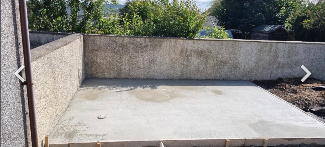 Smooth concrete floor garage