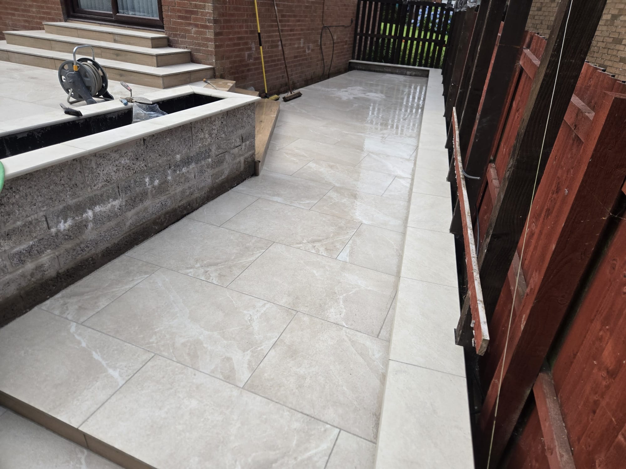 Porcelain patio project 9